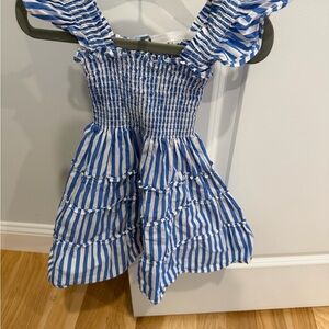 Hill House Blue and White Striped Casual Kids Dress
